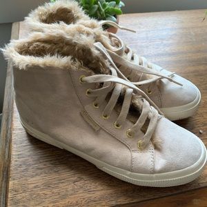 Superga Hightops with fuzzy lining